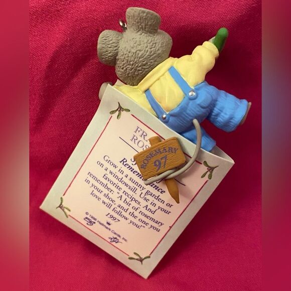 Easter Hallmark Keepsake Ornament 1997 Digging In Mouse Spring Planting Rosemary - Picture 6 of 8